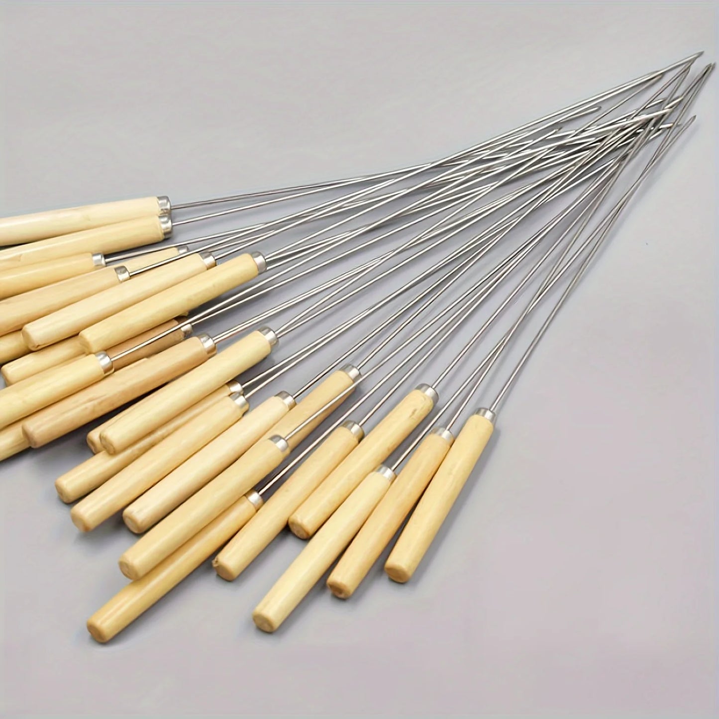 Stainless Steel Barbecue Skewer 10Pcs Reusable Barbecue Skewers Outdoor Camping Picnic BBQ Utensil Kitchen Accessories