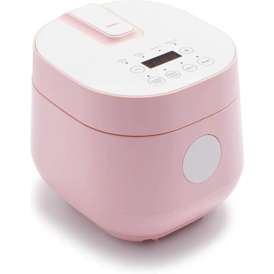 Digital Rice Cooker, 2 Cups Uncooked/4 Cooked Rice, Healthy Cooking, Auto Presets & Keep Warm, Touchscreen, Pink