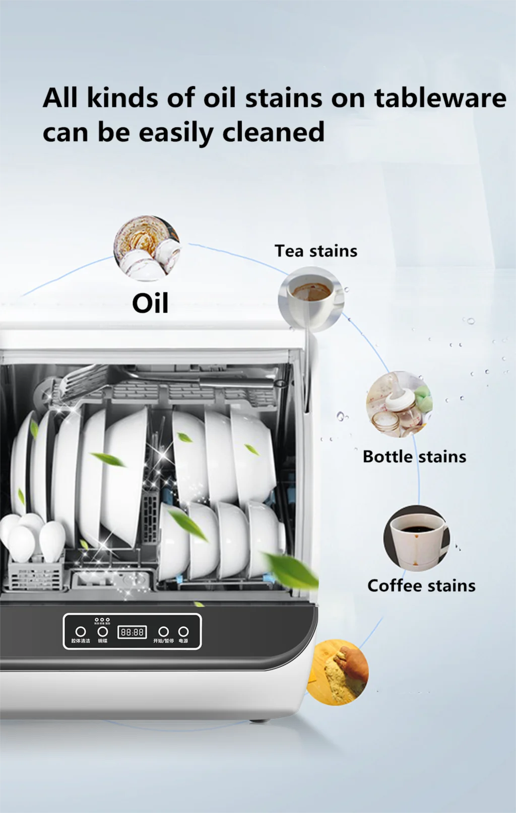 Household Dishwasher New Automatic Dishwasher With Drying Multi-Function Flume Embedded Desktop Dishwasher Dish Washer Machine