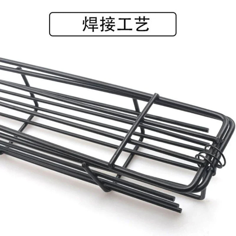 Barbecue Grill Stainless Steel Non-Stick Grill Basket with Handle BBQ Roast Rack for Home Outdoor Picnic Kitchen Dining Tools