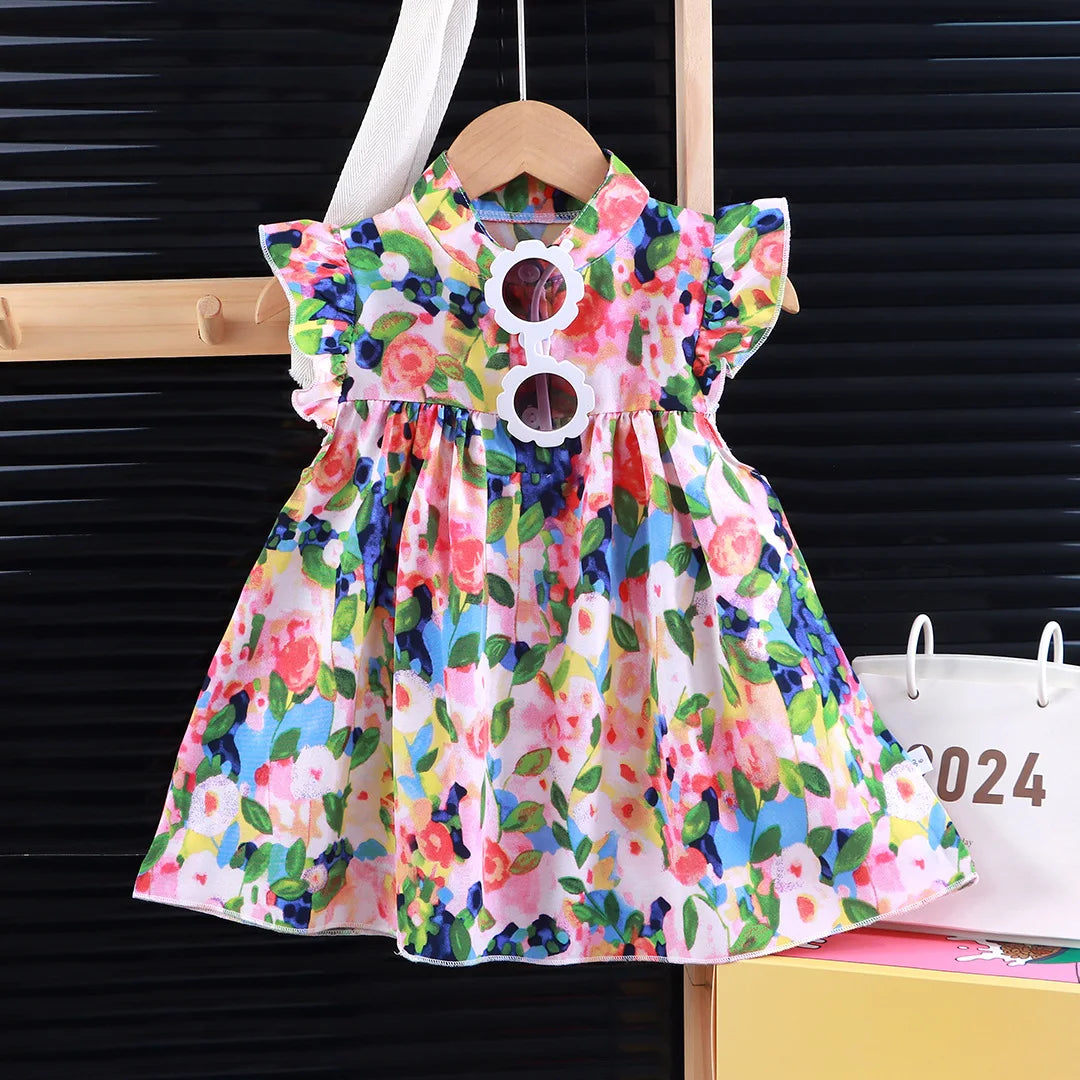 Baby Girls Beach Dresses Summer Soft Breathable Kids Girls Clothing Children Holiday A-Line Dress Vestidos 2025