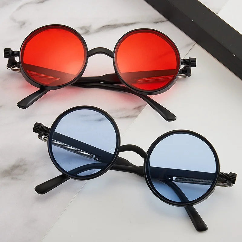 Steampunk Sunglasses Men Women Fashion Round Glasses Vintage Sun Glasses High Quality Unisex Cycling Glasses Motorcycle Goggles