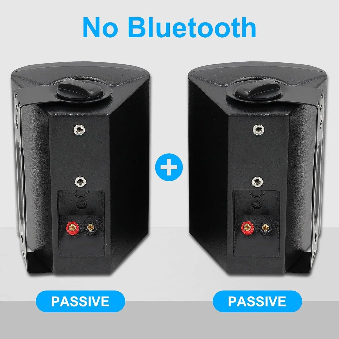 Herdio 2PCS 4'' 200W Passive Wired Outdoor Speakers With Powerful Bass Expansive Stereo Sound Coverage All-Weather Durability