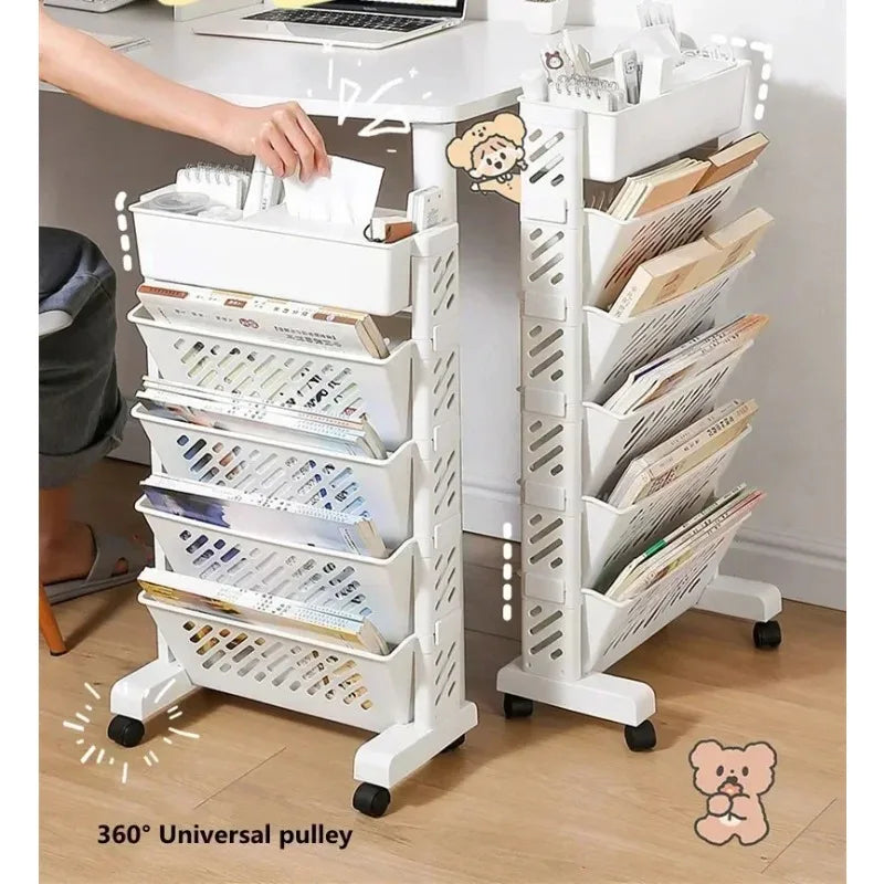 new model Storage Rack Bookshelf Table Simple Multi-Layer Bookshelf Convenient Children's Room Organizer Space-Saving Design