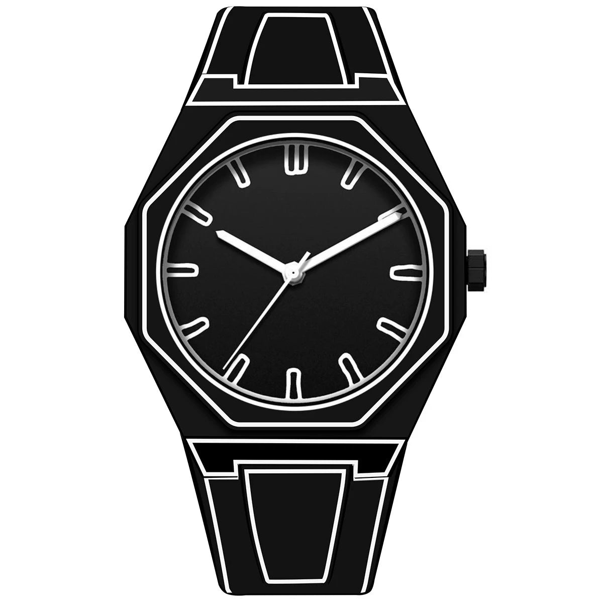 Hot Sale Silicone Comic Design Quartz Watch Classic Anime Lines Men Watches Watch Strap Sport Watches Man AAA Plastic Clock