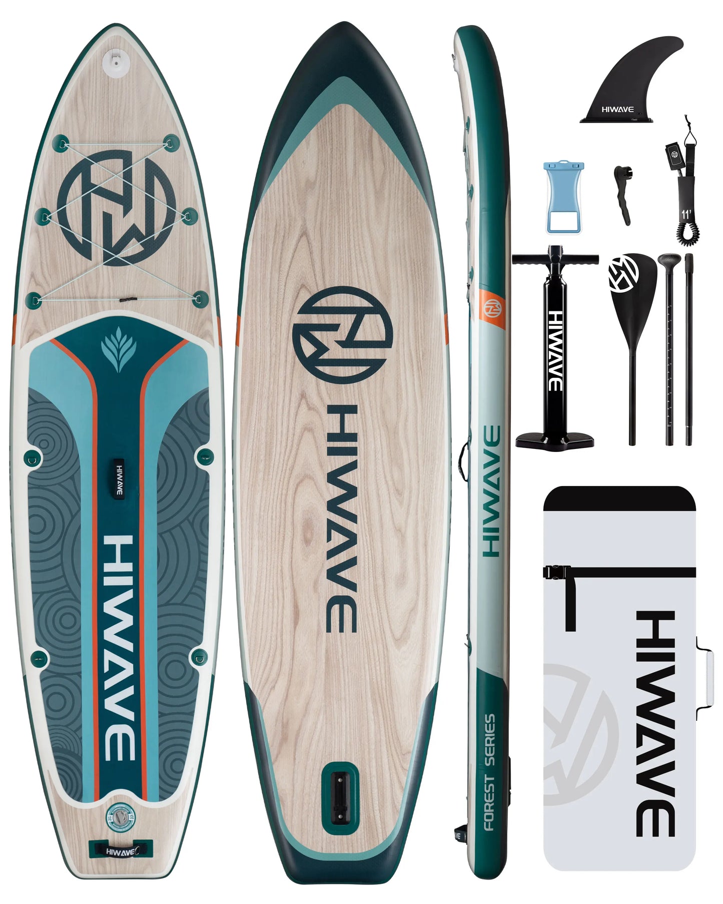 HIWAVE Waterproof Inflatable Paddle Sup Board Adult Standing Style Aquatic Fishing With Accessories SUB MYBOAT