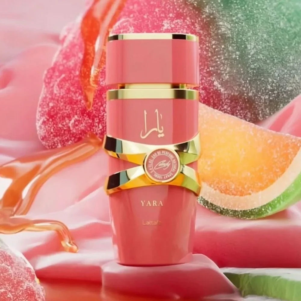Lattafa Yara Candy Eau de Parfum EDP Spray for Women 3.4 oz/100 ml Pink Yara, Yara Moi, Yara Tous,Yara Candy,Asad, Asad Zanzibar