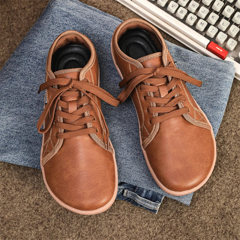 New Minimalist Shoes for Men Wide Toe Barefoot Zero Drop Shoes Casual Artificial Leather Lightweight Walking Sneakers