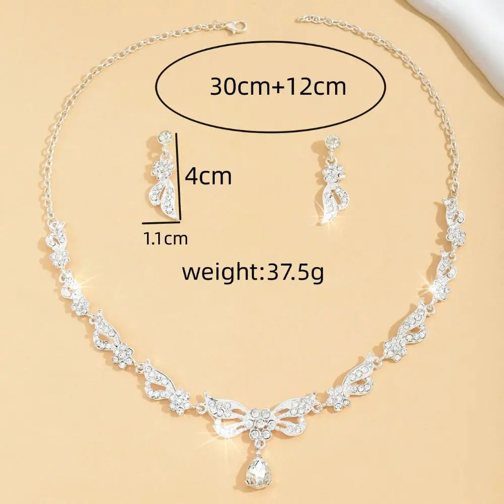 Brida Crystal Rhinestone Jewelry Set Shining Exquisite Necklace Luxury Diamond Earrings Banquet