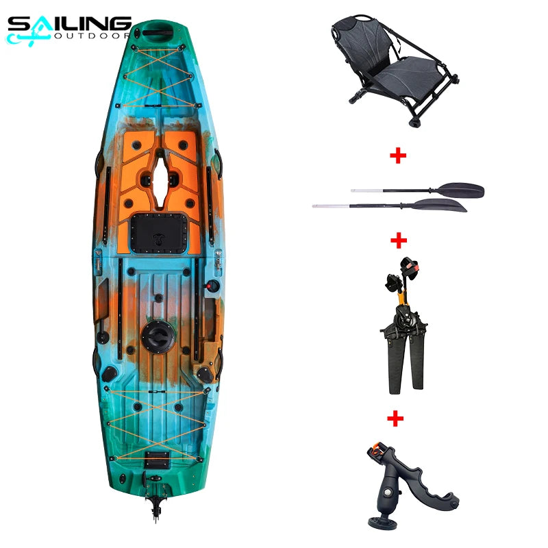 New Designed 10ft 1 Person Modular Fishing Kayak With Pedals Detachable Foldable Kayak Suit for Electric Motor