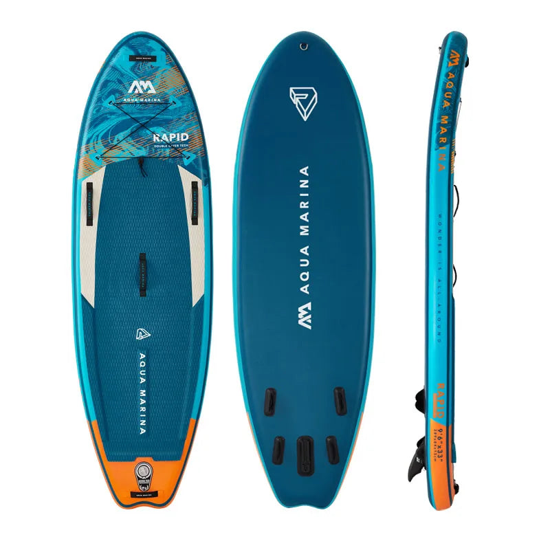 2022 RAPID AQUA MARINA surf board 289*84*15cm inflatable sup board stand up paddle board surf kayak sport stream white river