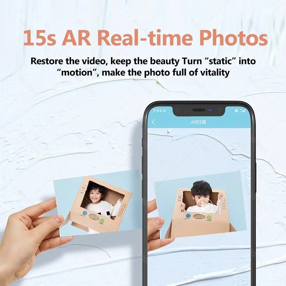 300DPI Color Photo Printer HPRT CP4100 Desktop Household Thermal Sublimation Wireless Printing or 4X6 inch Photo Paper Ribbon