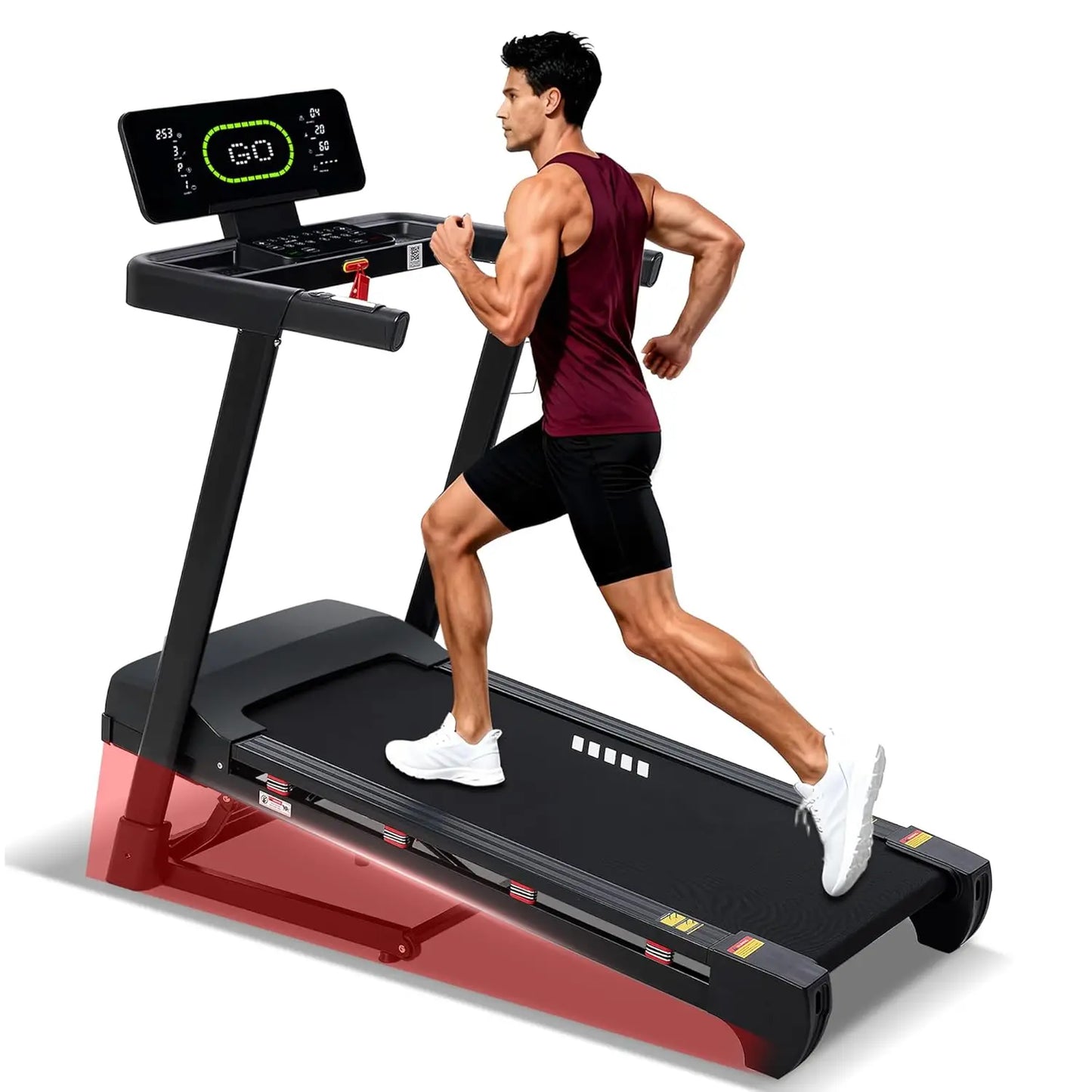Heavy Duty Treadmill for Home, 20-Level Auto Incline Treadmill 400 LB Capacity, 0.6-12 MPH, 20" Wide Deck, LED, Customized