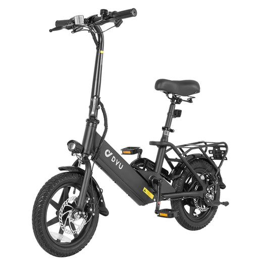 DYU C3 Adult Electric Bicycle, 250W city ebike, 36V 7.5AH E-bike, 14 Tire Foldable Electric Bike