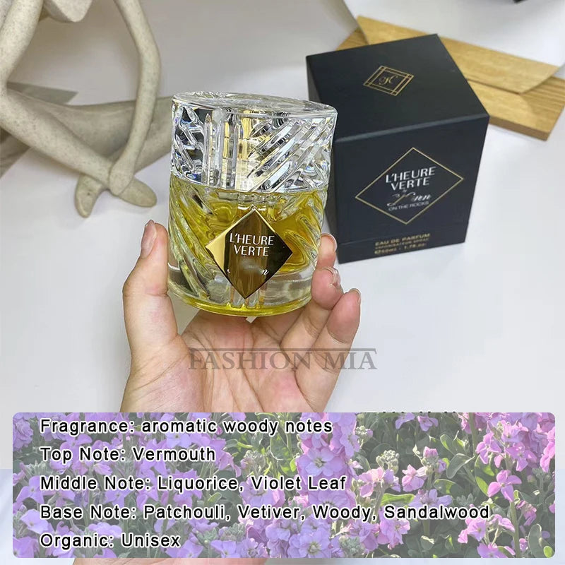 50ml Brand Men's Cologne Parfum Lasting Natural Floral Fruity Ice Rose Flam Wormwood Apple Brandy Pheromone Fragrance Women