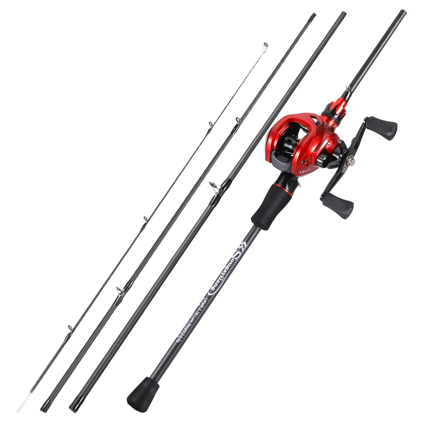 Sougayilang Premium Fishing Reel Rod Set Lightweight Carbon Rod with EVA Handle 7.2:1 Gear Ratio 18+1BB Reel with Fish Line Gift