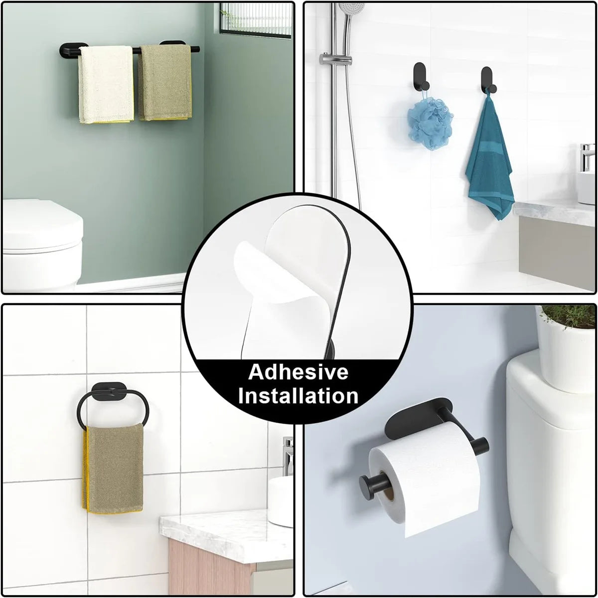 Bathroom Towel Bar  Set 5 Pieces/Set 7 Pieces Brushed Nickel Modern  Bathroom Hardware Set Stainless Steel Wall Mounted
