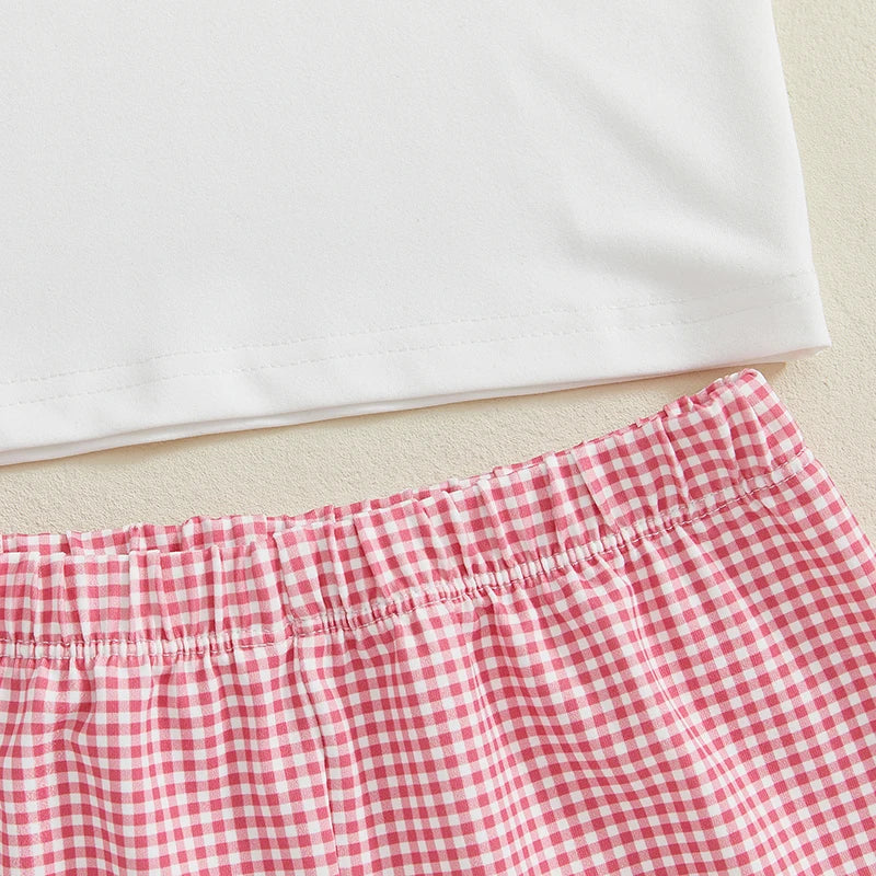 Toddler Boy Independence Day Clothing Set Short Sleeve Lapel Shirt Plaid Shorts Outfit 4th of July Baby Clothes