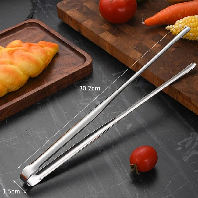 Stainless Steel Grill Tongs BBQ Steak Food Clip Bread Tong Cooking Outdoor Grilling Non-stick Steak Clamp Kitchen Gadgets