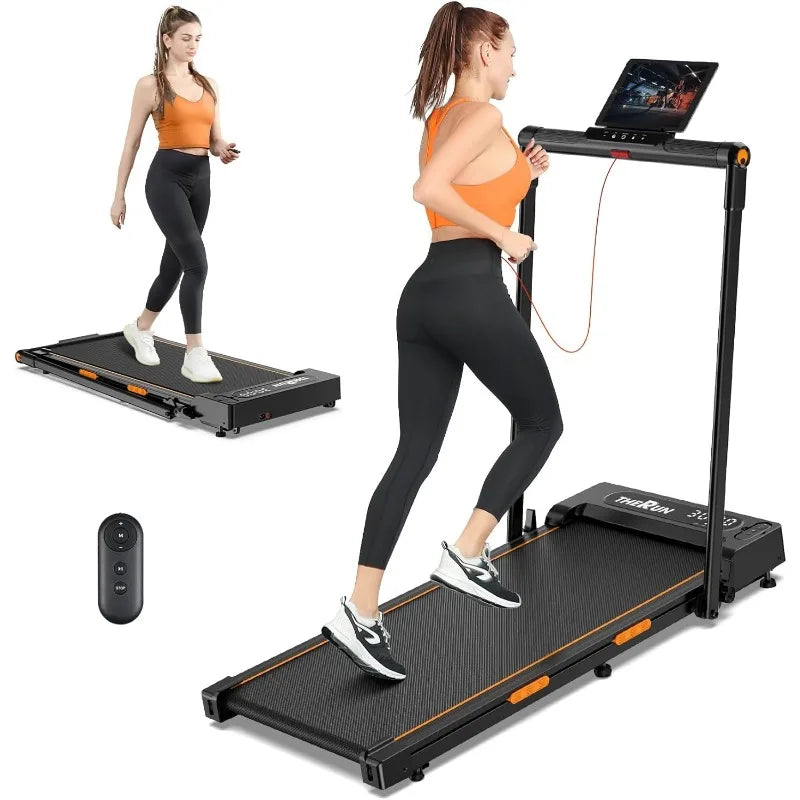 Walking Pad, 2 in 1 Foldable Treadmills for Home, 2.5HP Under Desk with Handle Bar, 16" Widened Running Belt, with Remote