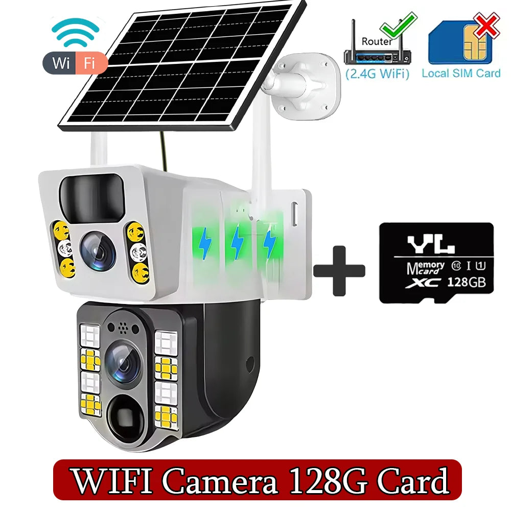 8MP 4K Smart Home Security Camera HD Solar Camera CCTV Video Surveillance Waterproof Human Detection 2 Way Audio IP WIFI Cameras