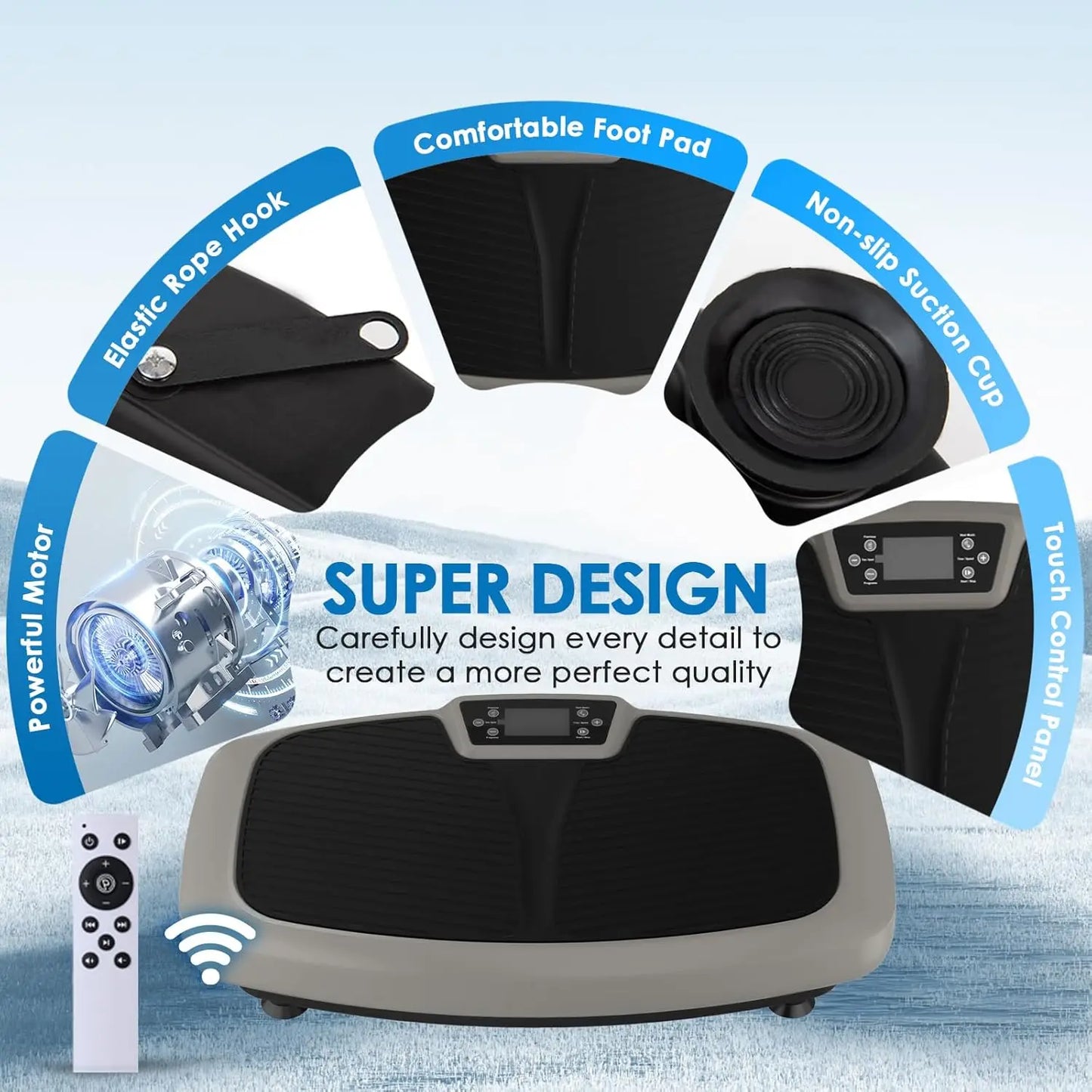 Vibration Plate Exercise Machine - Whole Body Workout Vibration Platform Lymphatic Drainage Machine for Weight Loss Home Fitness