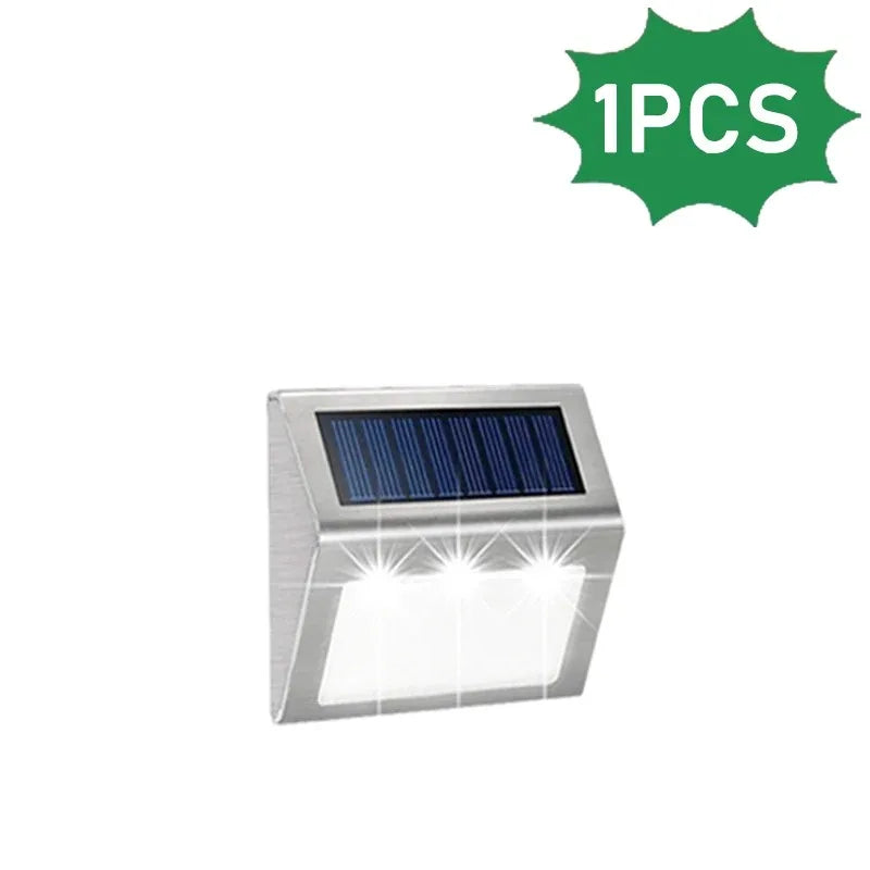 1~10pcs Solar Stair Lights Waterproof Yard Garden Light for Outside Patio Stainless Steel Solar Lamp Outdoor Fence Decor