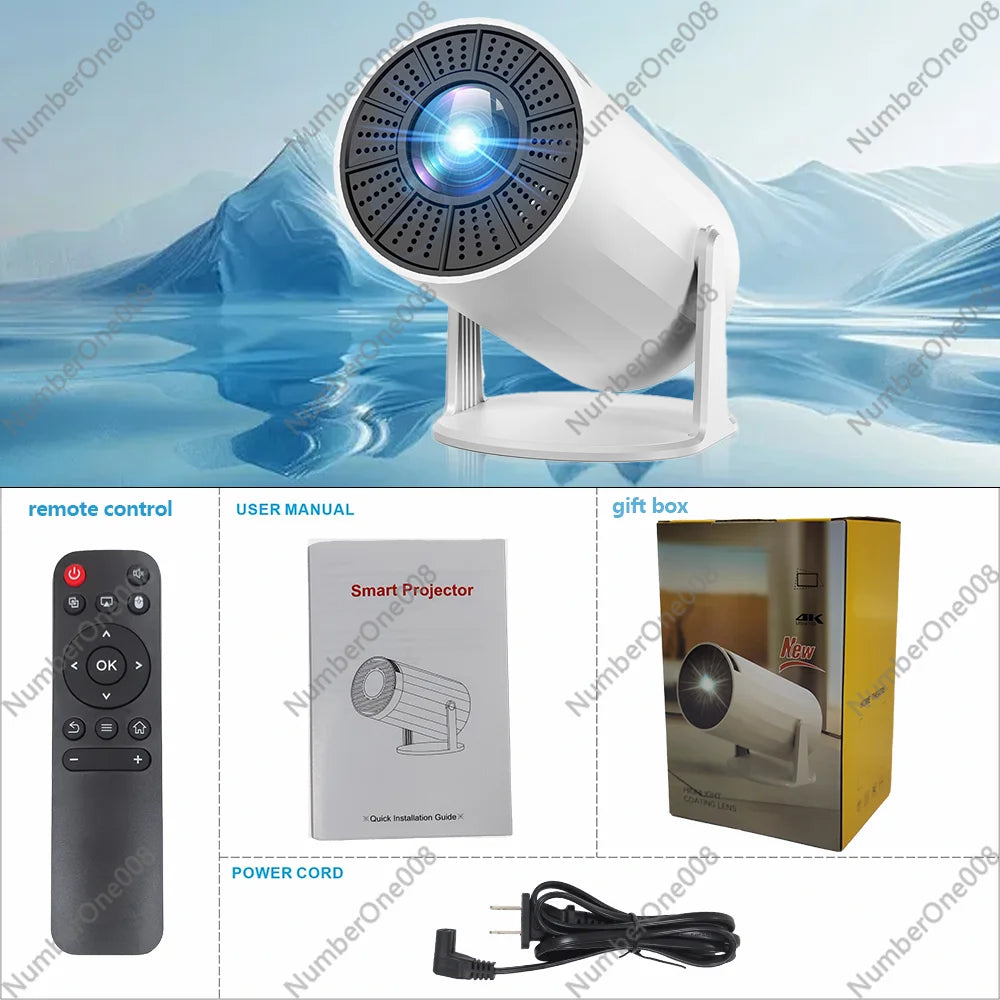 Portable Projector with WiFi and Bluetooth, Support 4K 1080p, Indoor/Outdoor Movie Projector with Video System