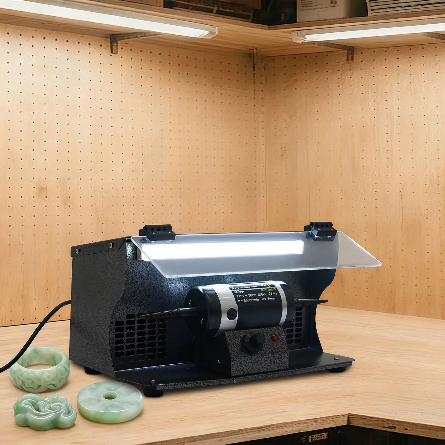 Polishing Machine with Dust Collector Variable Speed 0-8000r/min Pure Copper Motor for Steel Woodwork Hardware Polishing