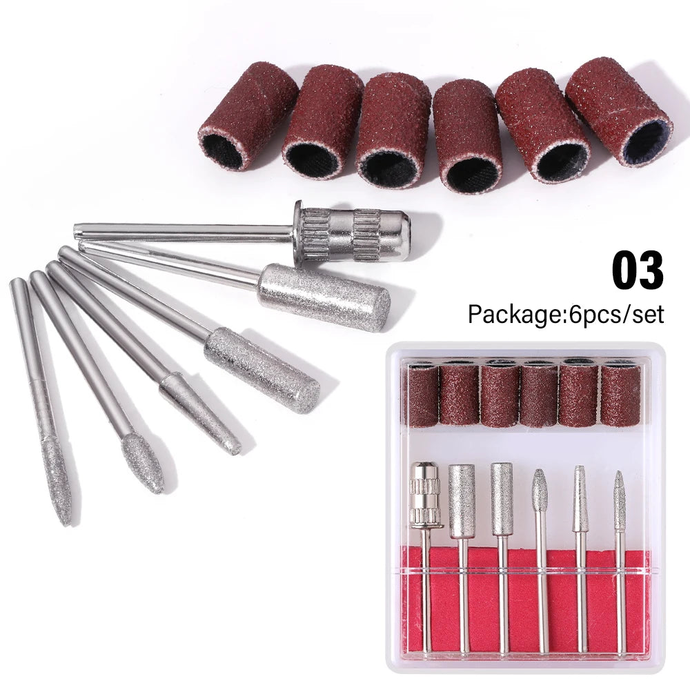 CNHIDS Nail Polishing Tools Electric Nail Drill Machine Pedicure Manicure Drill Set Milling Cutters Set Nail File Equipment