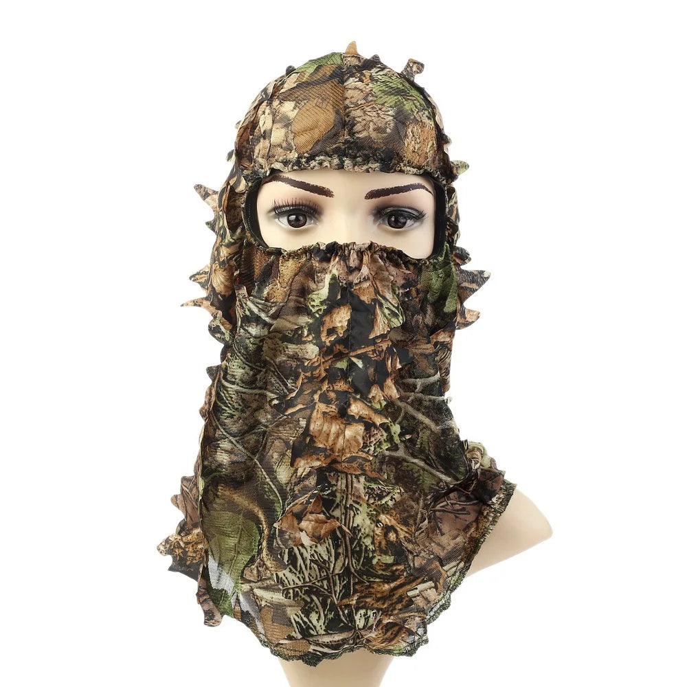 Camouflage Leafy Hat 3D Full Face Mask Headwear Camo Hunter Hunting Accessories Camping Hunting Tactical Cap Hunting Equipment