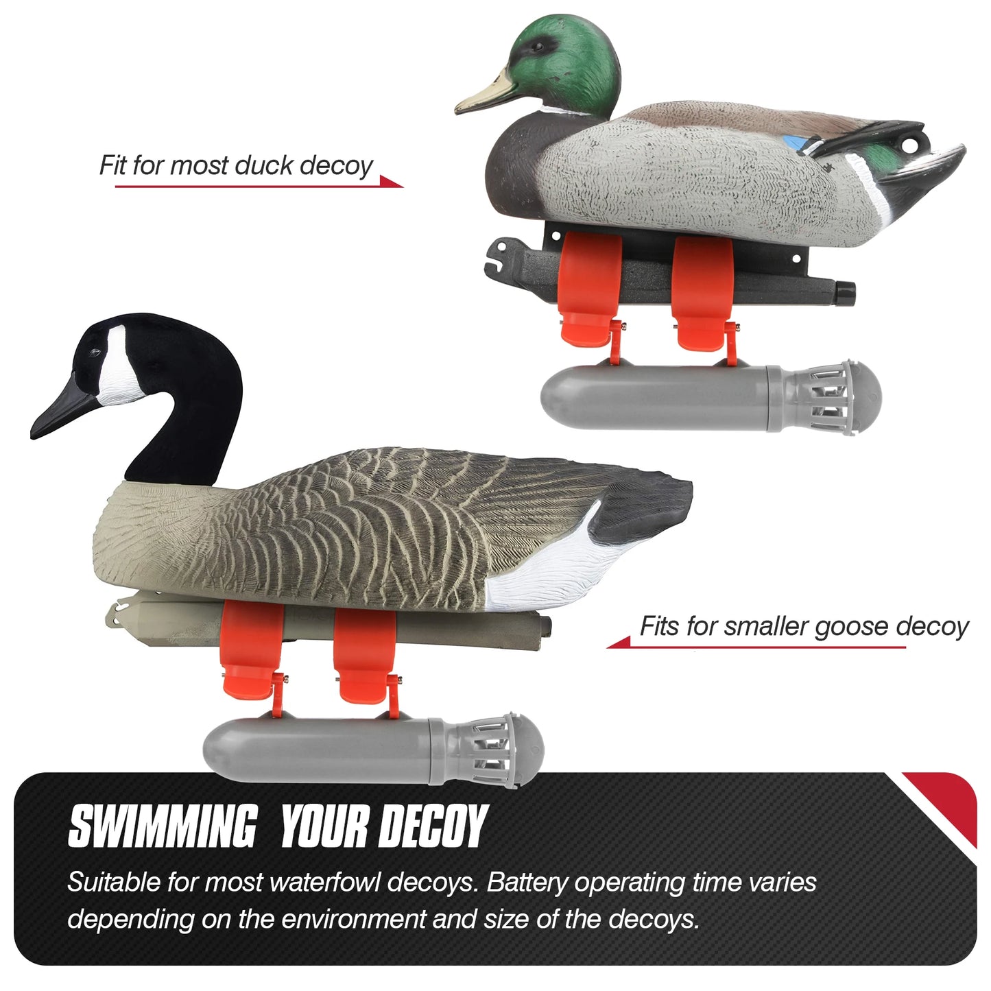 Hunting Decoy Duck Drive Motor W/Clip Waterfowl Decoy Electric Motors for Goose Duck Hunting Outdoor Equipment Hunting Accessory