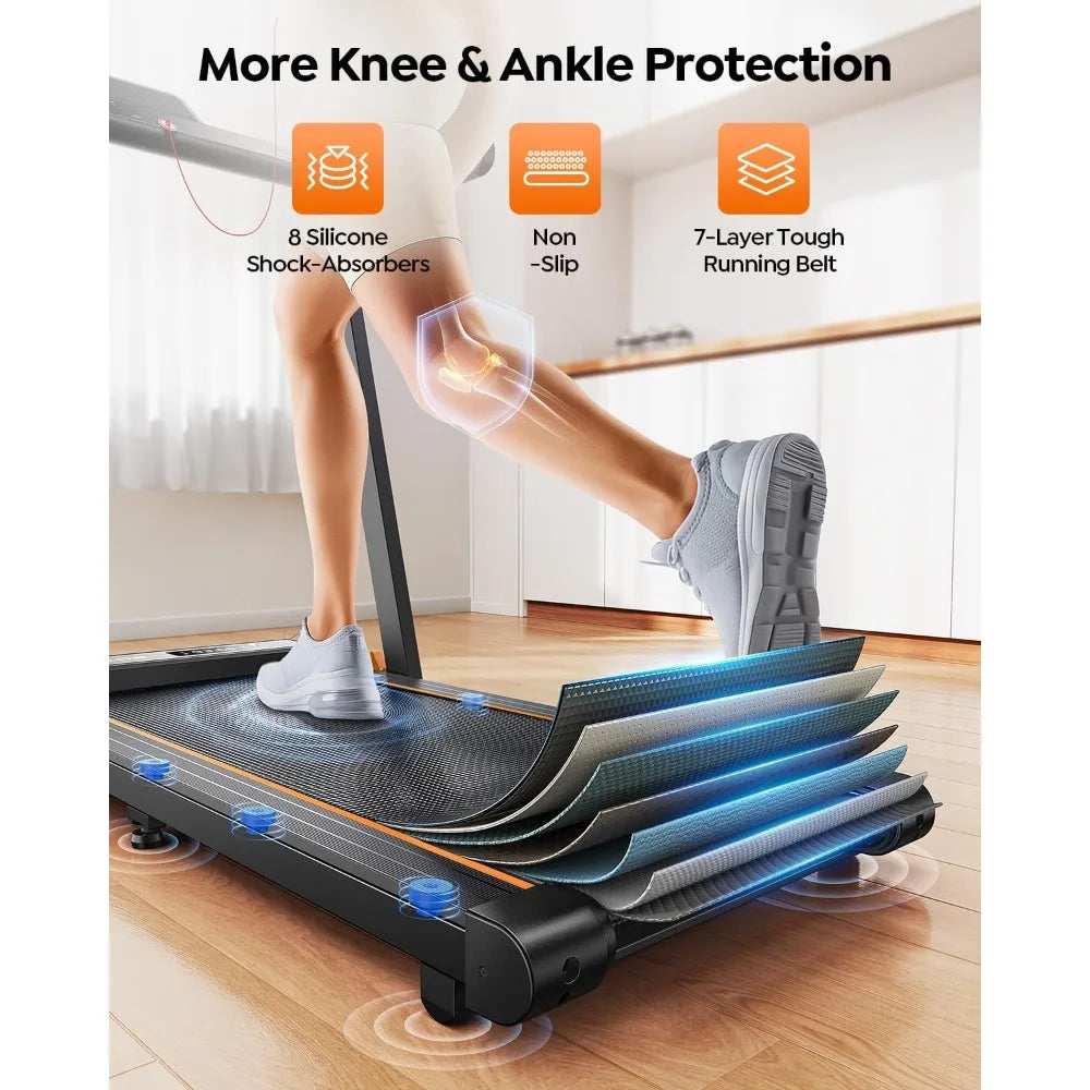 Foldable Treadmill 3.0HP 0-15% Incline Home Treadmill with Handle Bar Under Desk 300LB Capacity Bluetooth Speaker APP Remote