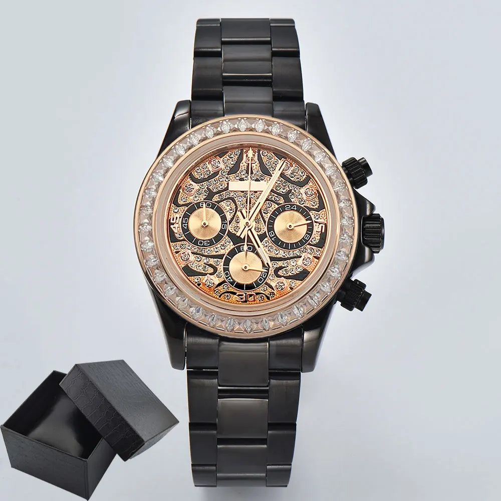 39.3mm Luxury Watches Men's Chronograph New gems watch Business Watch Men's VK63 Men's Chronograph watch VK63 Waterproof 10ATM