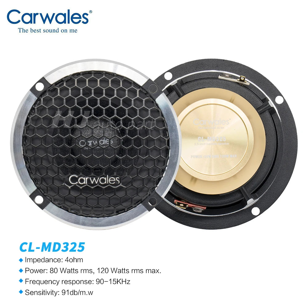 2pcs 3.5 Inch Midrange Speaker 80W rms power Car Audio Sound System Speaker audio horn High Fidelity Pure Vocal Speaker