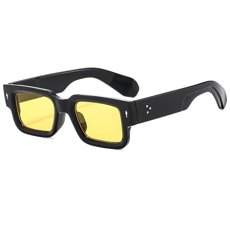 Classical High Square Rivet Sunglasses Men Women Fashion Eyeglasses Men Punk Rectangle Design Sun Glasses Retro Glasses UV400
