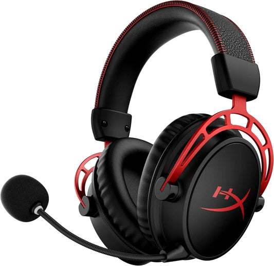 Wireless Gaming Headset with 300-Hour Battery, DTS Spatial Audio, Noise-Canceling Mic, Aluminum Frame - Red