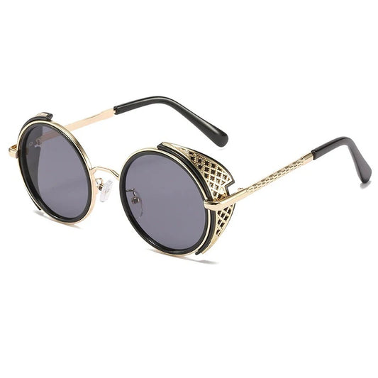 Round Frame Steampunk Sunglasses for Men Women Classic Vintage Trend Design Driving Travel Goths Punk Sun Glasses Eyewear 2025