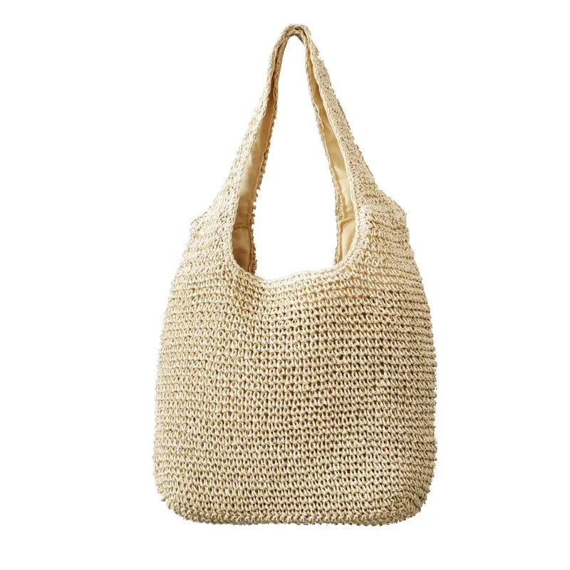 Fashion Straw Women Shoulder Bags Paper Woven Female Handbags Large Capacity Summer Beach Straw Bags Casual Tote Purses