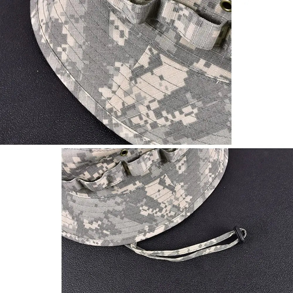 2025 New Style Bucket Hat Boonie Hunting Outdoor Wide Brim Sun Men Cap Tactics Fishing Bucket Hat Cowboy Cap
