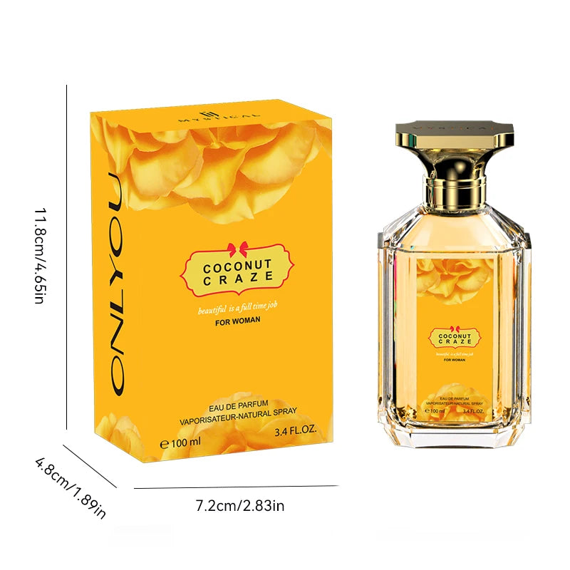 Coconut Passion Women's Perfume 100ML 3.4FL.OZ - Floral Fruity Gourmand Eau de Parfum Perfume Ladies for Everyday/Dating Use