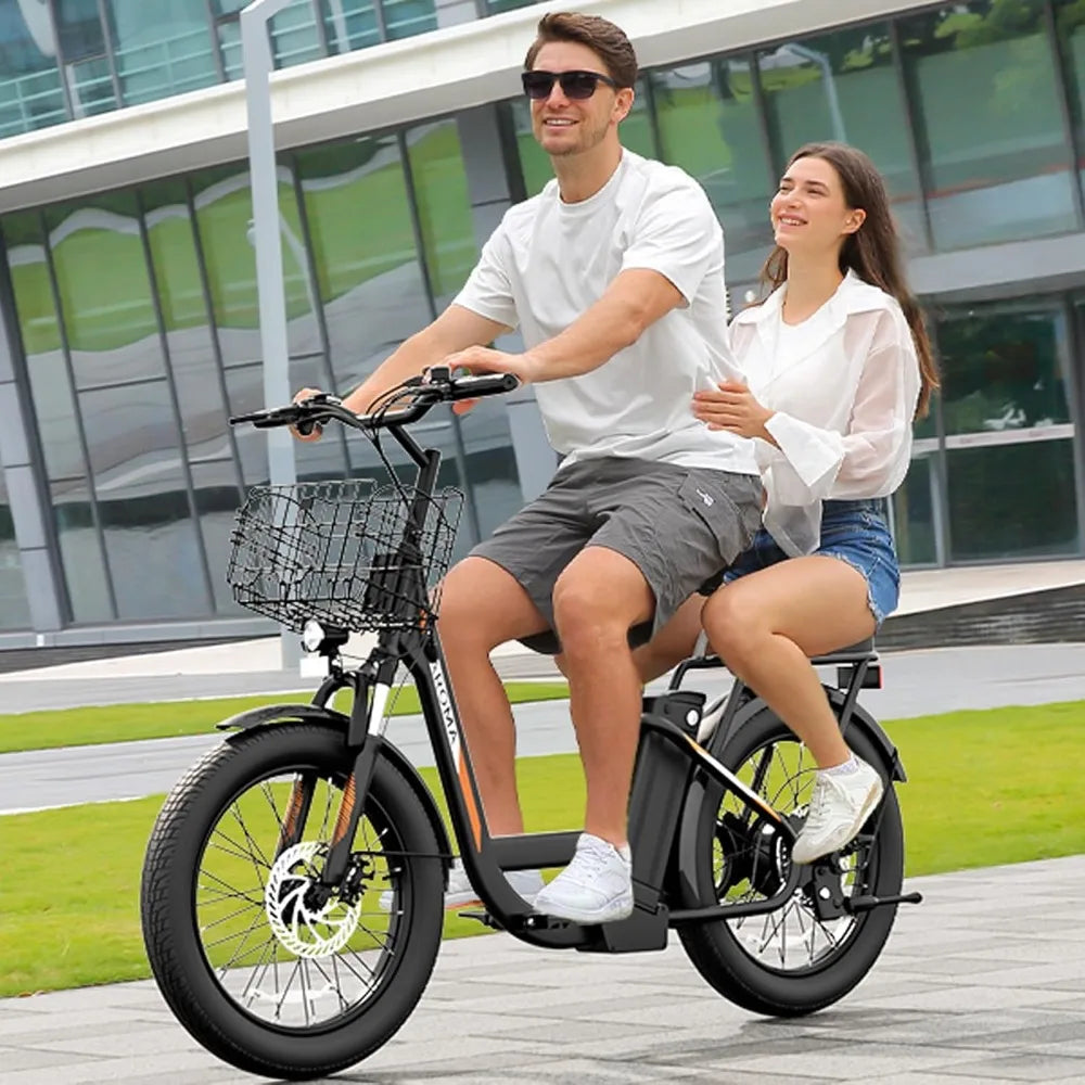 1200W Electric Scooter with Seat, 20" Fat Tire Electric Bike with 48V Removable Battery, Up to 30Miles & 20MPH
