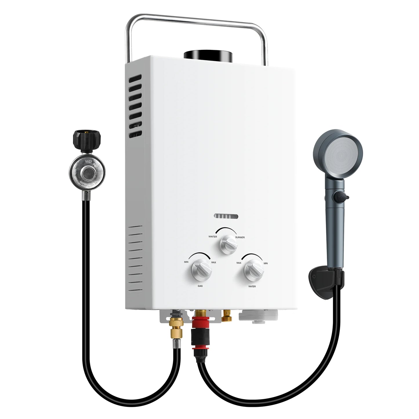 Outdoor Propane Tankless Water Heater-6L 1.58 GPM Portable Gas Water Heater with Handle Overheating Protection Instant Hot Water