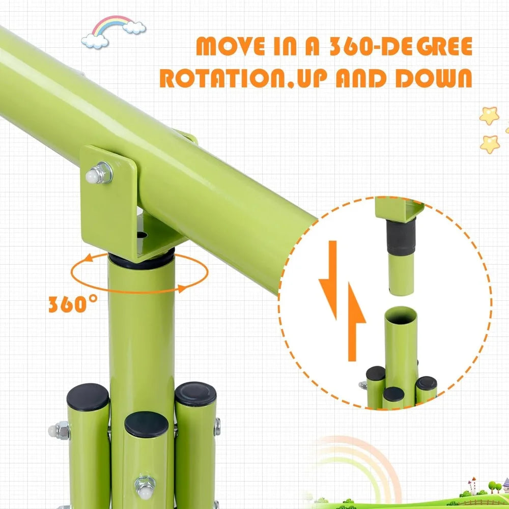Kids Seesaw 360 Degree Rotation Safe Swivel Teeter Totter Outdoor Indoor Home Playground Equipment Set