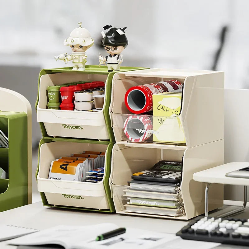 Household storage box storage snack rack can be stacked office pantry multi-functional coffee tea bag storage rack
