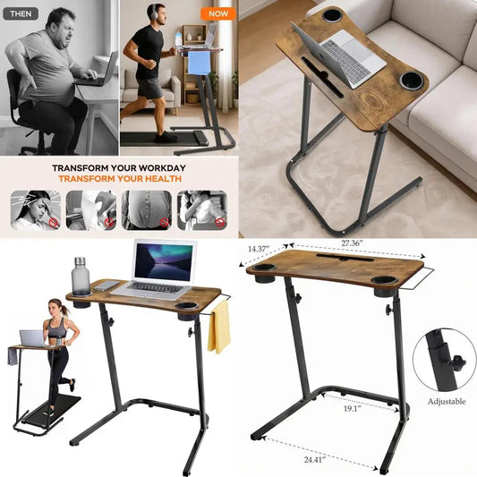 Height-Adjustable Desk for Treadmill Walking, 30-47, Portable, Heavy-Duty, Ideal for Home or Office Use with Setup Guide