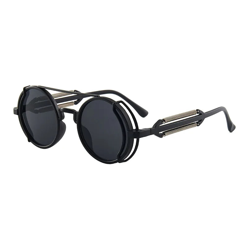 Steampunk Round Sunglasses for Men Luxury Designer Metal Frame Unisex Sun Glasses Men Women Outdoor Riding Sports Sunglasses