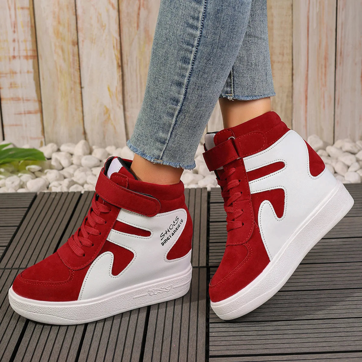autumn winter sneakers  High top Platform Sneakers women Casual Wedges shoes Womens Shoes Black Platform Vulcanize Women fashion