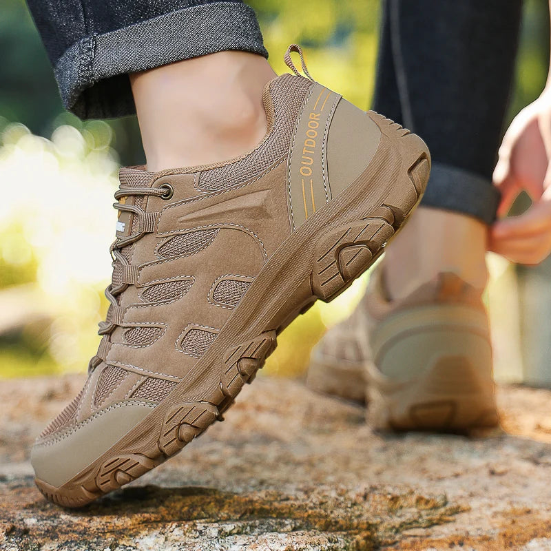 Men‘s Hiking Shoes Breathable Outdoor Trainers Lace-up Trekking Sneakers Hunting Tactical Boots Walking Sports Shoes Wading Shoe