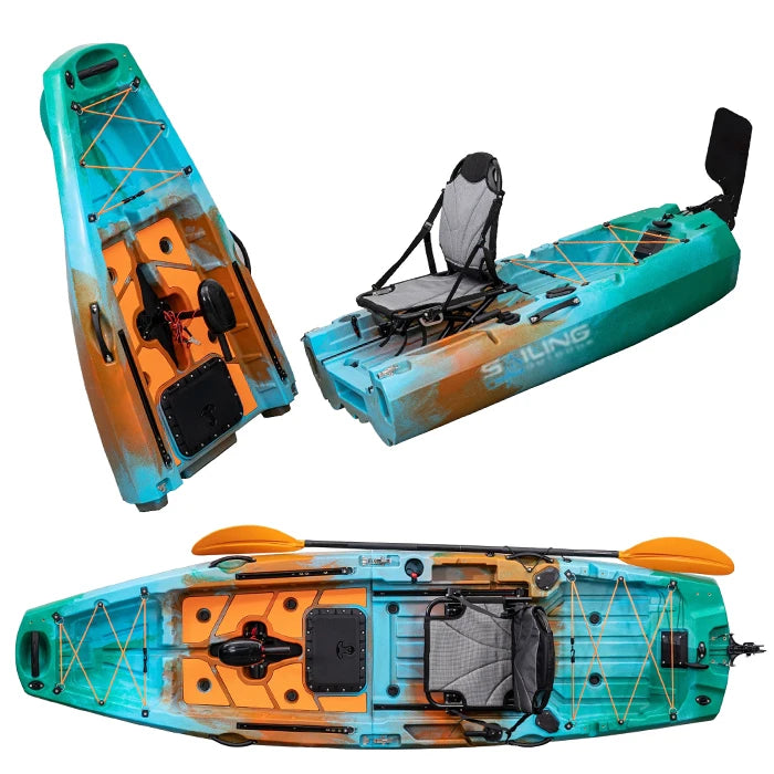 New Designed 10ft 1 Person Modular Fishing Kayak With Pedals Detachable Foldable Kayak Suit for Electric Motor
